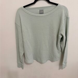 GAP Light Green Waffle Knit Sweater